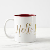 Twee-kleurenmassa, 325 ml Hello Beautiful Gold Tweekleurige Koffiemok (Links)