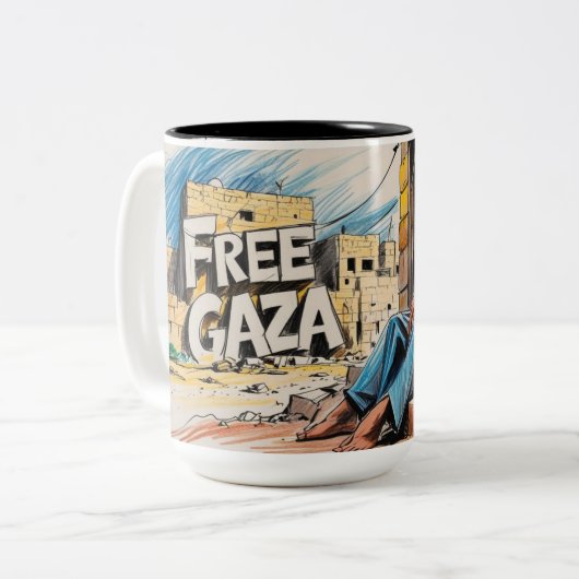 Twee-kleurentas, 15 oz tweekleurige koffiemok (Voorkant links)