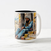 Twee-kleurentas, 15 oz tweekleurige koffiemok (Voorkant rechts)