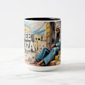 Twee-kleurentas, 15 oz tweekleurige koffiemok (Center)