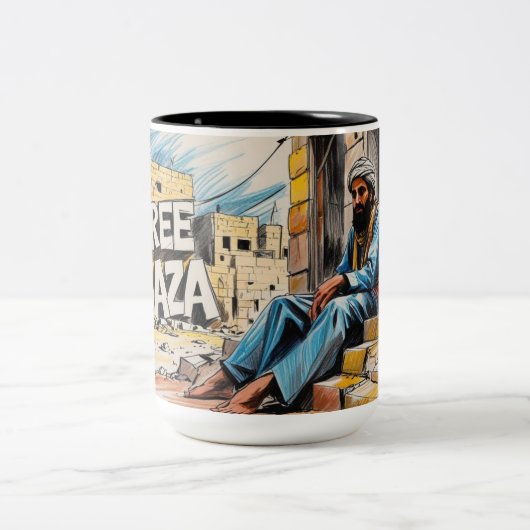 Twee-kleurentas, 15 oz tweekleurige koffiemok (Center)