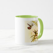 Twee kleurige Hummingvogels die op dezelfde bloem  Mok (Voorkant rechts)