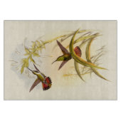 Twee kleurige Hummingvogels die op dezelfde bloem  Snijplank (Voorkant)