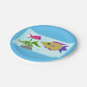 Twee kleurige vissen papieren bordje (Gekanteld)