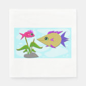 Twee kleurige vissen servet (Voorkant)