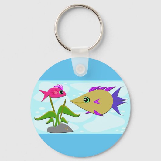 Twee kleurige vissen sleutelhanger (Voorkant)