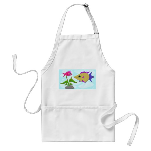 Twee kleurige vissen standaard schort (Voorkant)