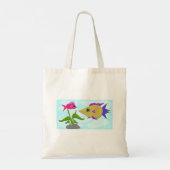Twee kleurige vissen tote bag (Achterkant)