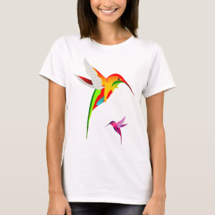 Twee kleurige vliegende vliegende vogels t-shirt