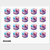 Twee kleurrijke eenhoorns vierkante sticker (Vel)