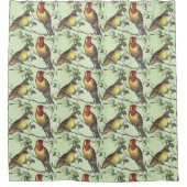 Twee kleurrijke lichtvogels douchegordijn (Voorkant)