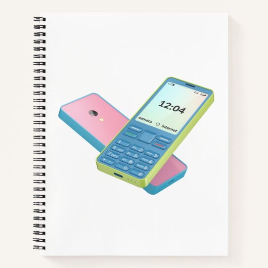 Twee kleurrijke mobiele telefoons notitieboek (Voorkant)