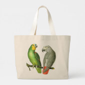 Twee kleurrijke  parrots op grote tote bag (Achterkant)