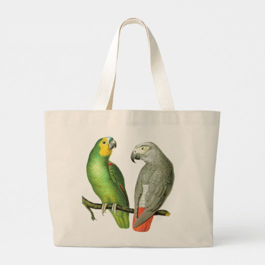 Twee kleurrijke  parrots op grote tote bag (Achterkant)