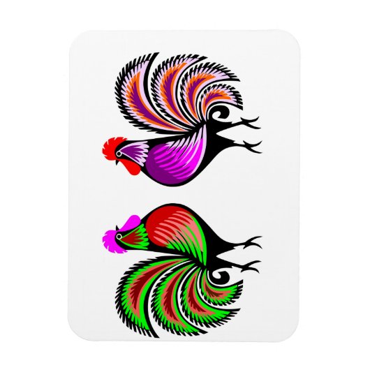 Twee kleurrijke waarschuwingen magneet (Verticaal)