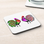 Twee kleurrijke waarschuwingen onderzetter (Linkerzijde)