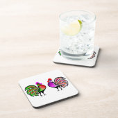 Twee kleurrijke waarschuwingen onderzetter (Rechterzijde)