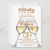 Twee klinkende glazen 50ste bruiloft Jubileum Kaart (Voorkant)