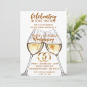 Twee klinkende glazen 50ste bruiloft Jubileum Kaart (Staand voorkant)