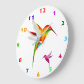 TWEE KLORFUL HUMMINGBIRDS ILLUSTRATIE GROTE KLOK (Hoek)