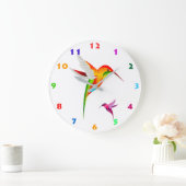 TWEE KLORFUL HUMMINGBIRDS ILLUSTRATIE GROTE KLOK (Huis)