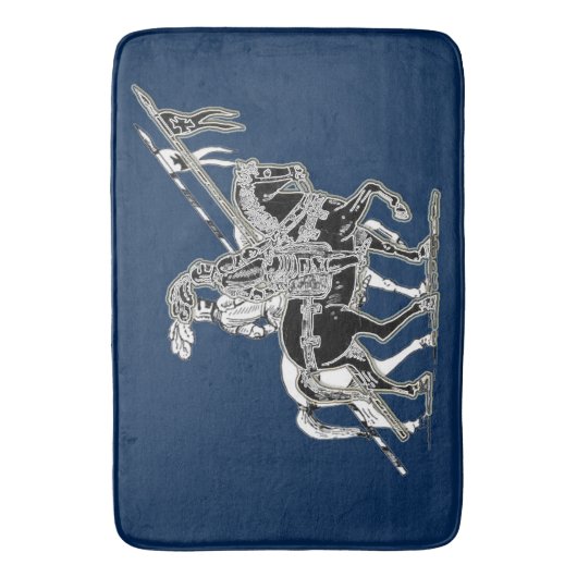 Twee Knachten op het bad in Horseback Badmat (Voorkant Verticaal)