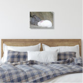 Twee knuffelkonijnen canvas afdruk (Insitu (Slaapkamer))