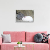 Twee knuffelkonijnen canvas afdruk (Insitu (Woonkamer))