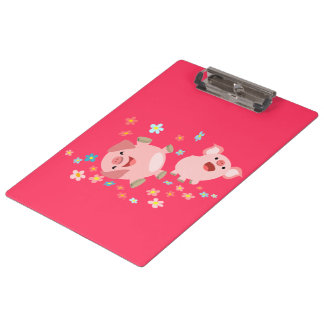 Twee knuffelkonijnen in lente-clipboard klembord