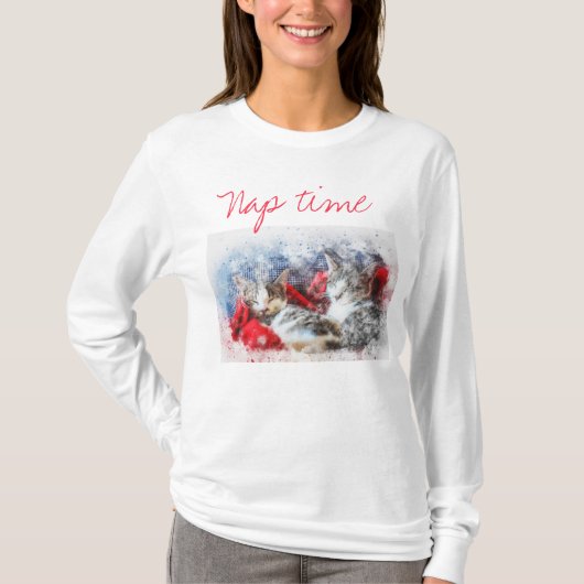 Twee knuppende Nap Time Shirt van Kittens (Voorkant)