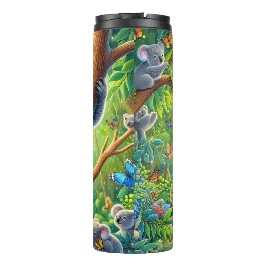 Twee koala's in het vlinderbos thermosbeker (Achterkant)