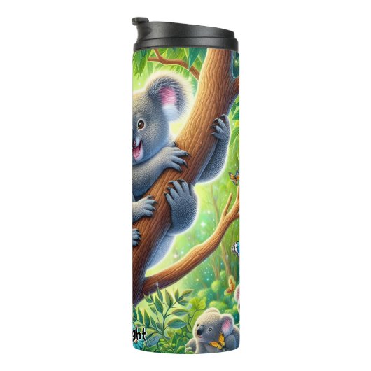 Twee koala's in het vlinderbos thermosbeker (Geroteerd rechts)