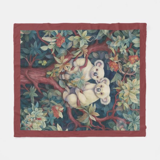 Twee koala's omhoog een gom boom fleece deken (Voorkant (Horizontaal))
