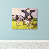 Twee Koeien Canvas Afdruk (Insitu (Houten vloer))