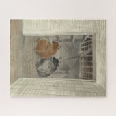 Twee Koeien in een stal (door Eric Ravilious) Legpuzzel (Horizontaal)