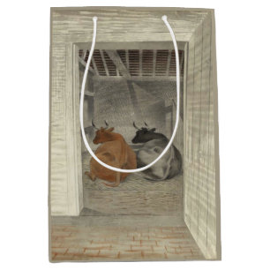 Twee Koeien in een stal (door Eric Ravilious) Medium Cadeauzakje