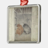 Twee Koeien in een stal (door Eric Ravilious) Metalen Ornament (Links)