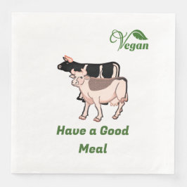 Twee Koeien met Vegan Logo Leaf gepersonaliseerd Servet
