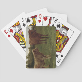 Twee koeien staand in een veld (door Rosa Bonheur) Pokerkaarten