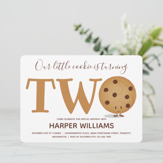 Twee Koekjes tweede verjaardag Kaart (Staand voorkant)