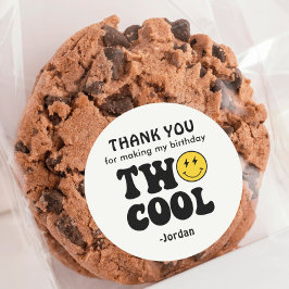 Twee Koele 2e Verjaardag Dank u Favor Ronde Sticker