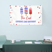 Twee Koele 2e Verjaardags Ijs Pop 4 juli Spandoek (Beurs)