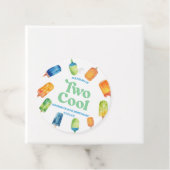 Twee Koele Blauwe Retro Popsicle 2e Verjaardagsfee Bedankjes Labels (In situ)