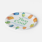 Twee Koele Blauwe Retro Popsicle 2e Verjaardagsfee Papieren Bordje (Gekanteld)