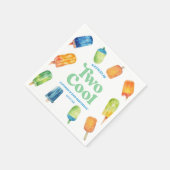 Twee Koele Blauwe Retro Popsicle 2e Verjaardagsfee Servet (Hoek)