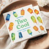 Twee Koele Blauwe Retro Popsicle 2e Verjaardagsfee Servet