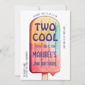 Twee Koele Kleurrijke 2e Verjaardagsfeestje Kaart (Voorkant)