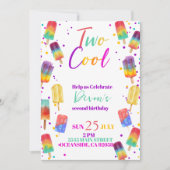 Twee koele neon zomer popsicle Verjaardag uitnodig Kaart (Voorkant)
