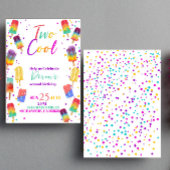 Twee koele neon zomer popsicle Verjaardag uitnodig Kaart