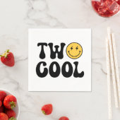 Twee Koele Retro Gelukkig Gezicht Verjaardag Servet (Insitu)